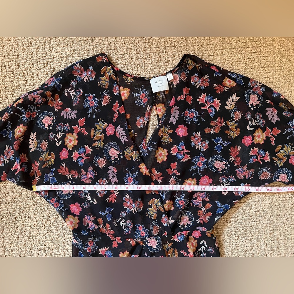 HD in Paris Black Floral Beautiful Maxi Dress size 6 - Picture 6 of 11